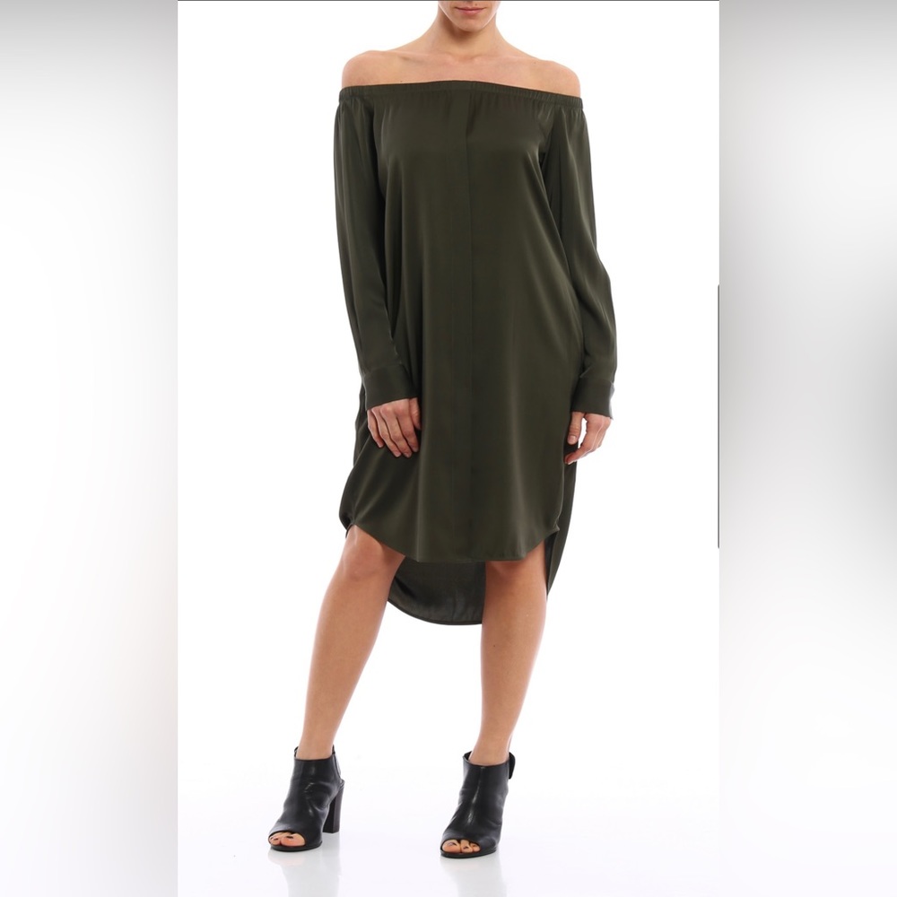 DKNY Silk Satin Shirt Dress